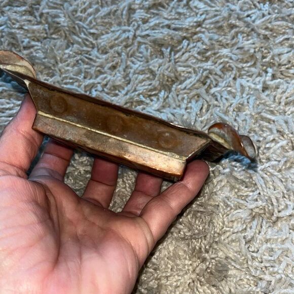 VINTAGE CIASA BRASS COPPER ASHTRAY WITH TILE CENTER - Picture 4 of 11